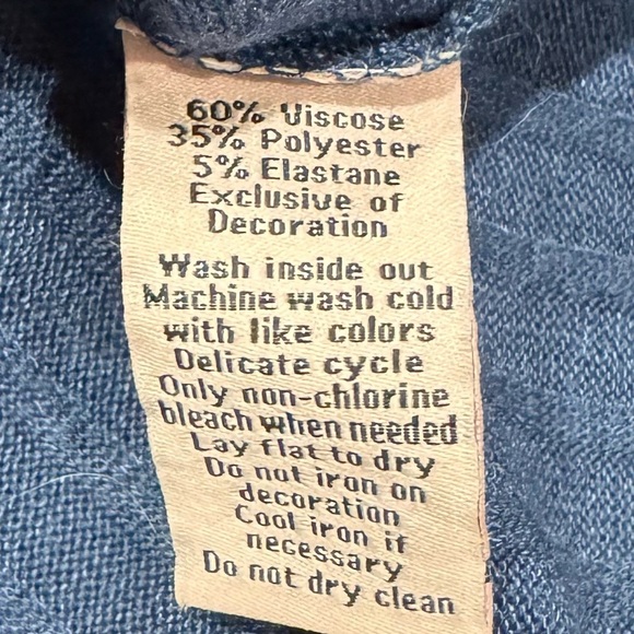 Juicy Couture Winter Shine Sweater Blue Women’s Size Medium - Picture 8 of 9